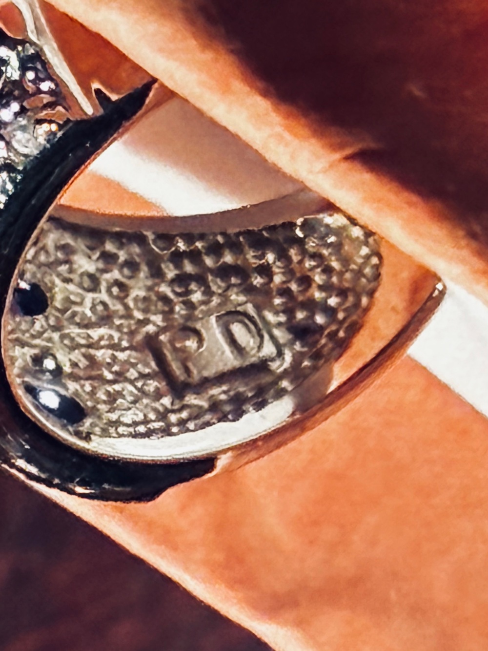 Premier Designs Ring with Crystals and below Blue Gemstones - Picture 2 of 6